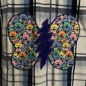 Grateful Dead dancing bears upcycled shirt M/L